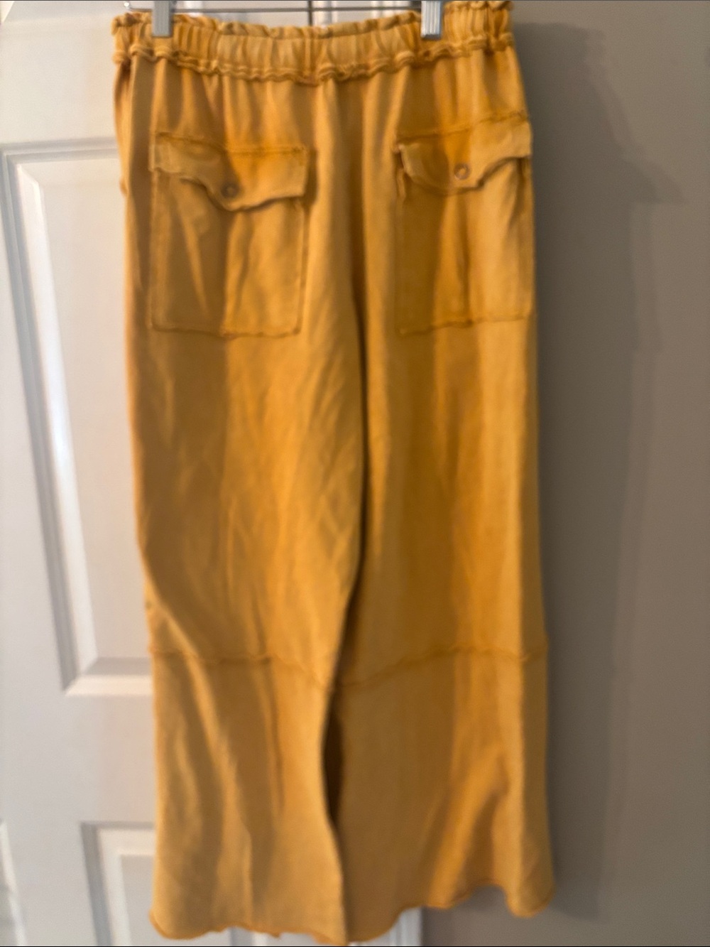Three Bird Nest Golden Mustard Wide-Leg Cargo Pants - Picture 5 of 5